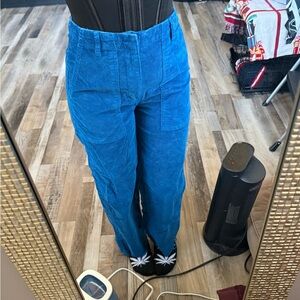 Ocean blue corduroy pants